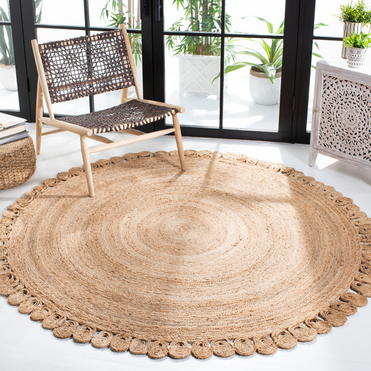 Dakota Fields Round Dieman Handmade Handwoven Jute/Sisal Area Rug in